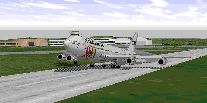 A departing 747